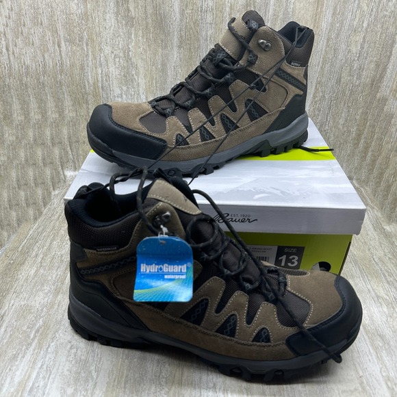 Eddie Bauer  Ridgeline Hiking Boots Mens  Leather Waterproof Brown Shoe Size 13 - Picture 1 of 10